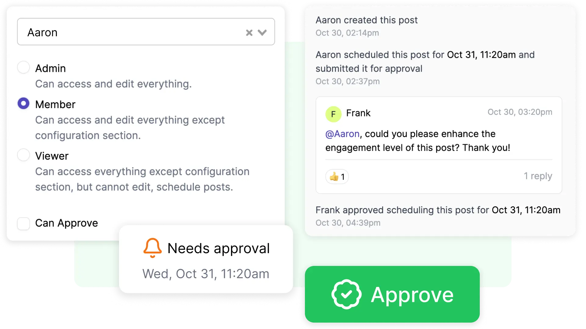 Post approval workflow